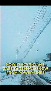 27K views · 139 reactions | How Electricians Safely Remove Snow from Power Lines ⚡️ Like❣️ comments Share . #electricfire #shortcircuit #electrician #electricalwork #electrocution | WA Electronics 2.0 | Facebook