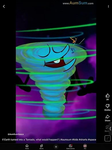 If Earth turned into a Tornado, what would happen? | #aumsum #kids #shorts #space #children