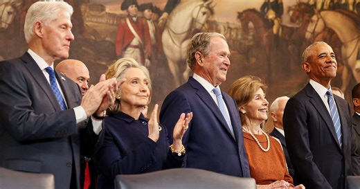 Former U.S. presidents make their entrance at Trump's inauguration