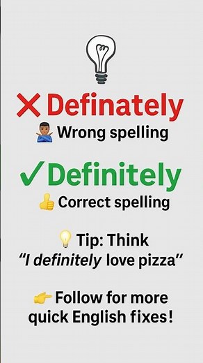 ❌ Definately ✅ Definitely ❌ Common Mistakes You Still Make #vocabulary #english
