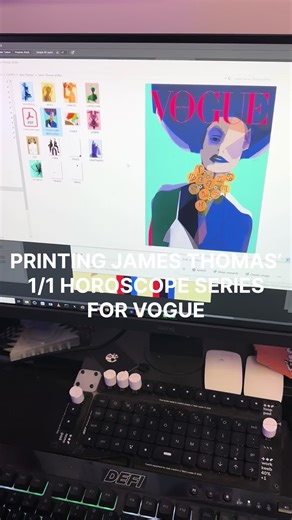 Printing James Thomas’ 1/1 Horoscope Series for Vogue. Such a treat! Check it out!! #VNVideoEditor #printing #printshoplife #printshop #ridgewoodqueens #fineartprints #vogue #artistsoftiktok #artists