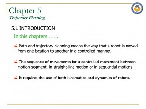 Advanced Concepts in Robot Trajectory Planning - SlideServe