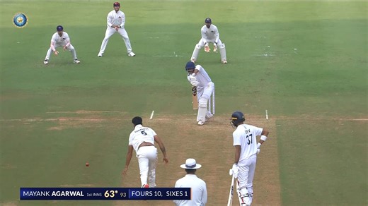 Official BCCI Domestic on Instagram: "Standing tall under pressure 💪 Mayank Agarwal is leading Karnataka's charge with a gritty half-century 🏏 #RanjiTrophy | @idfcfirstbank"