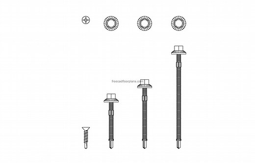 Self Drilling Screws - Free CAD Drawings