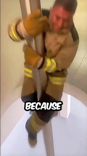 Firefighters Slide the Rarest Pole 🧑‍🚒 #firefighter #rare #shorts