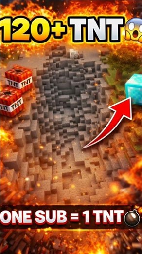 “120+ TNT Blast 😱 Minecraft Biggest Explosion Ever 💥 | 1 SUB = 1 TNT”