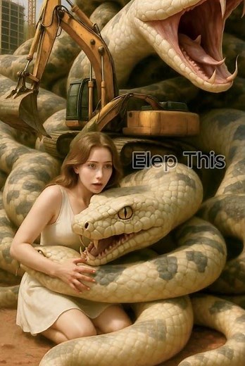 Found a python wrapped tightly around my excavator #youtubeshorts #shorts #animals