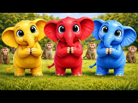 Elephant and fox dance। Animation and animals cartoon