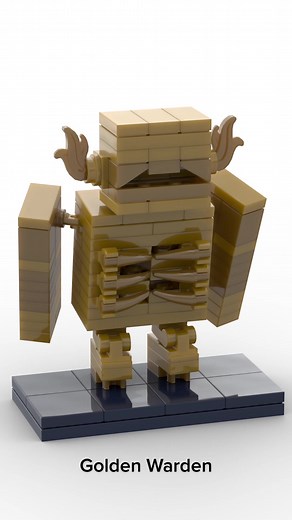 Lego Minecraft Golden Warden. Warden v2 design by @Cheesey Studios from Youtube. Animation generated with Bricklink Studio 2.0 . Video: https://youtube.com/shorts/MdXmlmrgY84?feature=share #lego #moc #afol #legominecraft #minecraft #bricklinkstudio #legolovers #legofan #brickcentral #legocreator #germany #fulldunes #brickbuilder #legomania #brickengineering #custom #creative #bricks #minecraftbuilds #minecraftwarden