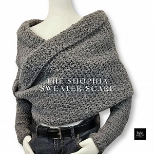 Crochet Sweater Scarf Pattern: the Sophia Crossover Wrap (PDF Download) - Etsy