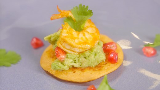 La recette originale du blinis de patate douce et crevettes spicy