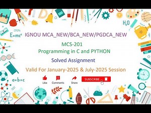 MCS 201 SOLVED ASSIGNMENT | MCS 201 IGNOU Solved Assignment Jan-2025 & July-2025 | MCA_NEW | PGDCA