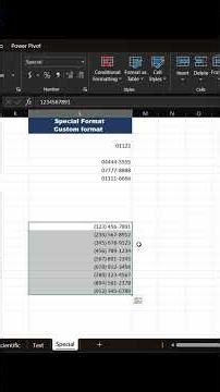 Part :21 Special & Custom format in Number group - Home Tab #excel #tutorial #exceltips