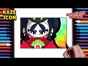 How to Draw Kaze Icon From Brawl stars | Easy Step-by-Step Drawing Tutorial