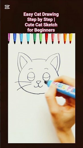 Easy Cat Drawing Step by Step | Cute Cat Sketch for Beginners How to Draw a Cute Cat 🐱 |