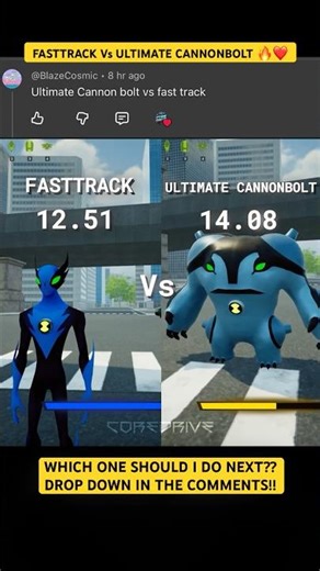 Fasttrack Vs Ultimate Cannonbolt🔥 Which one next?? #ben10 #ben10omniverse #ben10alienforce