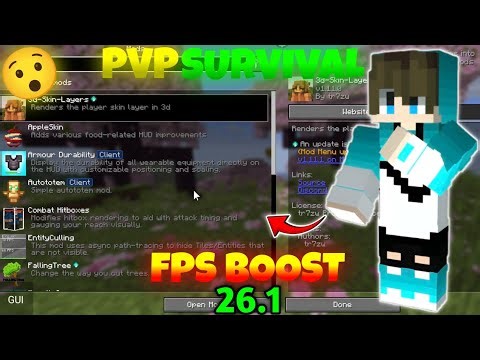 Best FPS Boost PvP Survival Mods for Mojo Launcher 26.1 😯 | No Lag + 120FPS Mobile 🔥