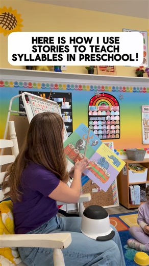 Melissa 🍎Preschool + Pre-K Literacy on Instagram: "This is how I use stories to teach syllables in preschool! Today we worked on syllables using Tanka, Tanka, Skunk. Every child grabbed a bowl and a stick to use as a drum, and we tapped to the beat of the words, especially during the chorus. We don’t have to drill. Just intentional listening and movement to help children hear how words break into parts. This is what phonological awareness looks like when it’s merged with fun! Follow along for m