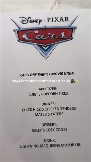 Disney Themed Dinner and Movie Night Ideas