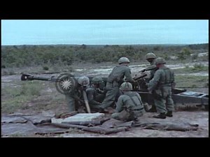 105mm howitzer, M102 of United States Army in United States. HD Stock Footage
