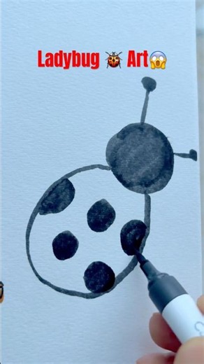 Creative Ladybug 🐞 Drawing for kids #kids #kidsdrawing #kidscraft #youtubeshorts #shorts
