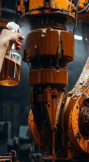 🤖 Satisfying Rust Removal from a Giant Robot Arm