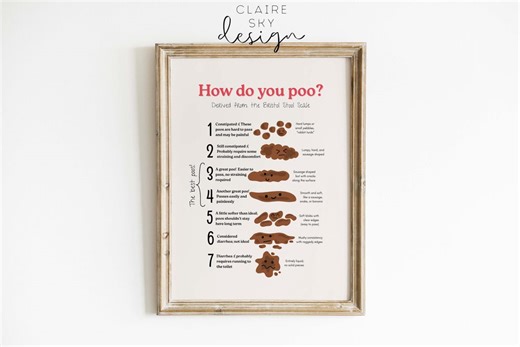 Bristol Stool Scale | Fun Potty Training Chart | Know If Your Child is Constipated | Pediatric Occupational Therapy - Etsy