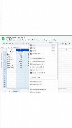 How to Group Rows and Columns in Google Sheets #shorts #googlesheets