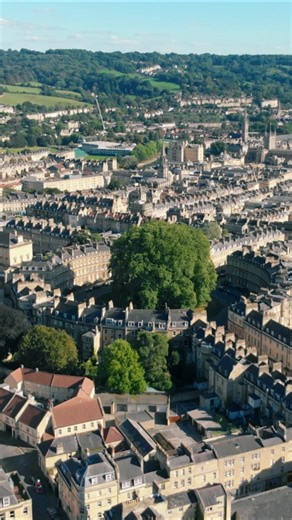 Drone views of Bath: English heritage and historical landmarks unveiled