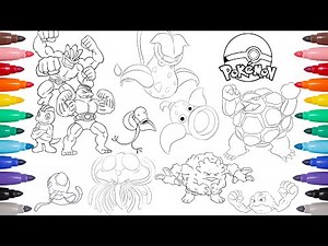 Pokemon Pokedex Coloring Book - #66 to #76