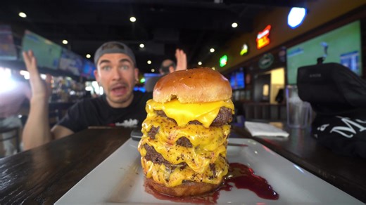 41K views · 809 reactions | "UNBEATABLE" 5 MINUTE BURGER CHALLENGE.. For this challenge I will have to eat the giant stacked patty burger in only a couple minutes to beat the record and to get it for free! #food #foodchallenge #burger #Joelhansen #eating #eatingshow #eatingchallenge | Joel Hansen - Model Vs Food | Facebook