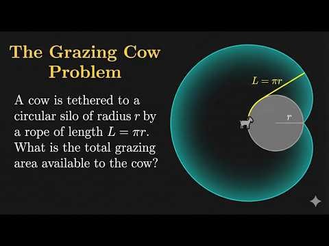 Grazing Cow Problem and Mamikon's Theorem