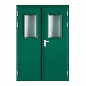 [Hot Item] Double Active Swing Metal Doors Double Leaf Steel Entry Doors for Child School