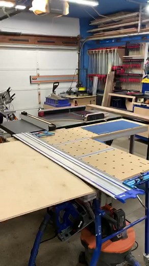 @creevesmakes is working on drawer boxes using the Adaptive Cutting System, which combines the advantages of a track saw with the versatility of a project table to support your material for precise cuts. Learn more at kregtool.com | Kreg Tool