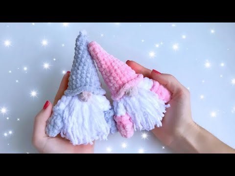 Palm-sized GNOME Chrismas tree toy / Video Tutorial Part 1 / Gnome crochet pattern ETSY