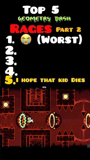 Ranking The WEIRDEST RAGE Moments In Geometry Dash 2 #gd #ranking #rage