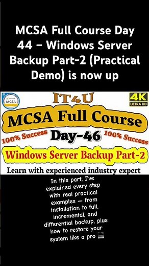 Windows Server Backup Part-2 (Practical Demo) is now up #serverbackup #microsoftserver #windowsadmin