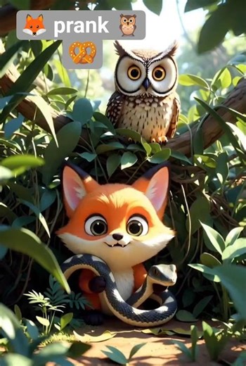 “Fox Ka Rubber Snake Prank 😭😂 | Owl Full Shock | Funniest Animal Short”