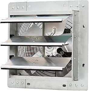 iLiving New Upgraded 10" Wall Mounted Exhaust Fan - Automatic Shutter - Variable Speed - Vent Fan For Home Attic, Shed, or Garage Ventilation, 65 Watts, 820 CFM, 1200 SQF Coverage Area