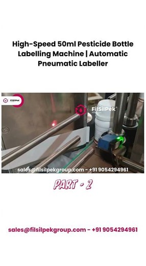 High-Speed 50ml Pesticide Bottle Labelling Machine | Automatic Pneumatic Labeller