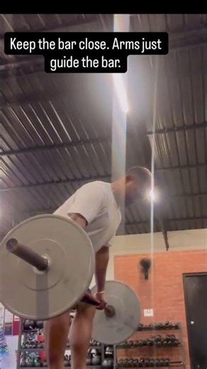 Hang clean high pulls = simple power move for your traps, upper back, and hips. #motivation #viral