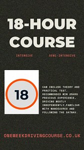  Ready to take the wheel?  Our 18-Hour Intensive/Semi-Intensive...