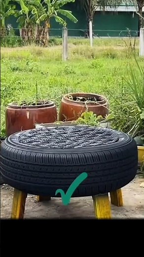 "DIY Tire Chair: , how to make tyre seat, Used tyre use