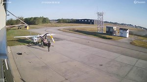 Helicopter spins out of control and hits parked plane in Texas