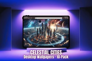Celestial Cities Desktop Wallpaper Pack – 10 Futuristic Backgrounds (digital Download) - Etsy