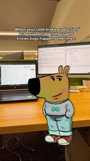 But I’m just a chill employee 😜 . . . . . #meme #codinghumor #corporatememes #gfg #codinglife #programmer #devlife | GeeksforGeeks