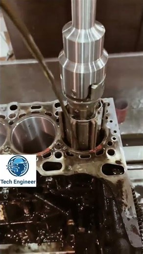 The Art of Precision: Honing a High-Performance Engine Block 🛠️#shorts