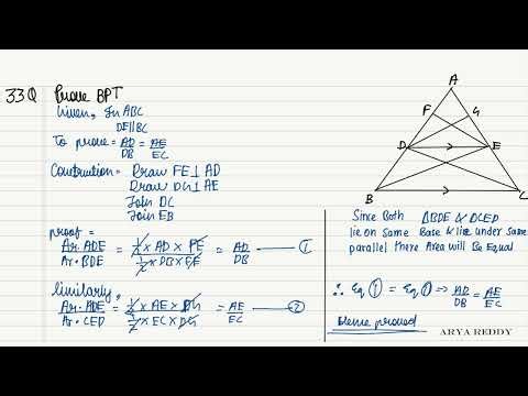 Basic Proportionality Theorem for Class 10 in easy way