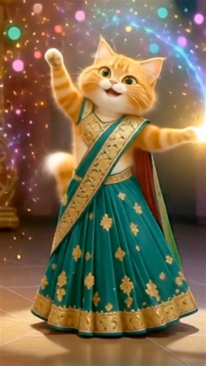“Orange Cat Magical Lehanga Dance ✨ #funny #cat #shortvideo #shorts