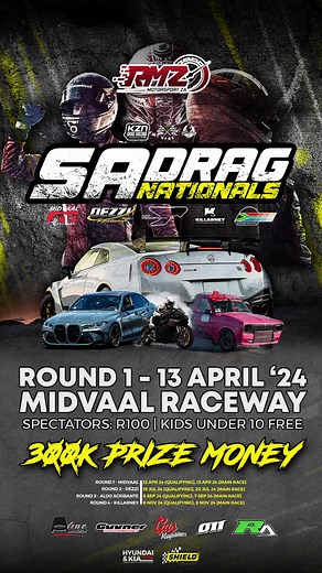🏁 Calling all drag racing enthusiasts! 🏁 Season 2 of the SA Drag National Challenge is here, and we're revving up for an adrenaline-fueled showdown! 🚗💨 Think you have what it takes to dominate the track? Join us on April 13th at Midvaal Raceway for the ultimate test of speed and skill. Whether you're a seasoned pro or a newcomer seeking thrills, this is your chance to shine. Don't miss out on the action – secure your spot now! 🔥 #SADragnationals #MSA #Gasmagazine #Guvner #011Streetsociety #